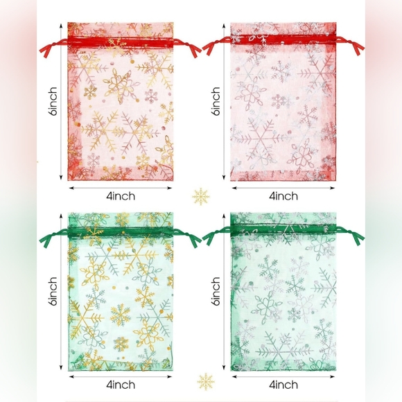 20/$5 Snowflake Mesh Bags w/a Drawstring NEW - Picture 2 of 2